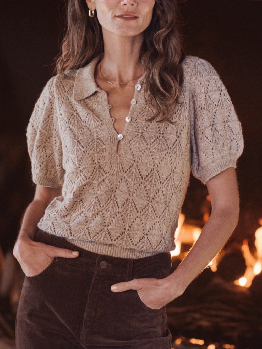 Marine Layer Rebecca Pointelle Sweater